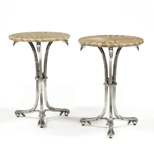 att-theodore-alexander-pair-of-stone-veneer-and-steel-side-table