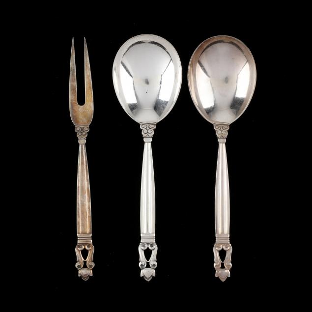 three-georg-jensen-acorn-sterling-silver-servers