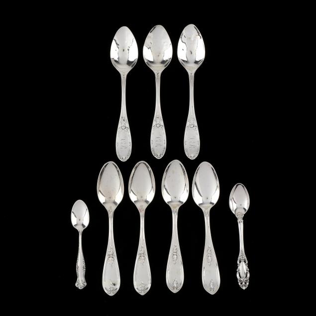 nine-sterling-silver-coin-silver-spoons