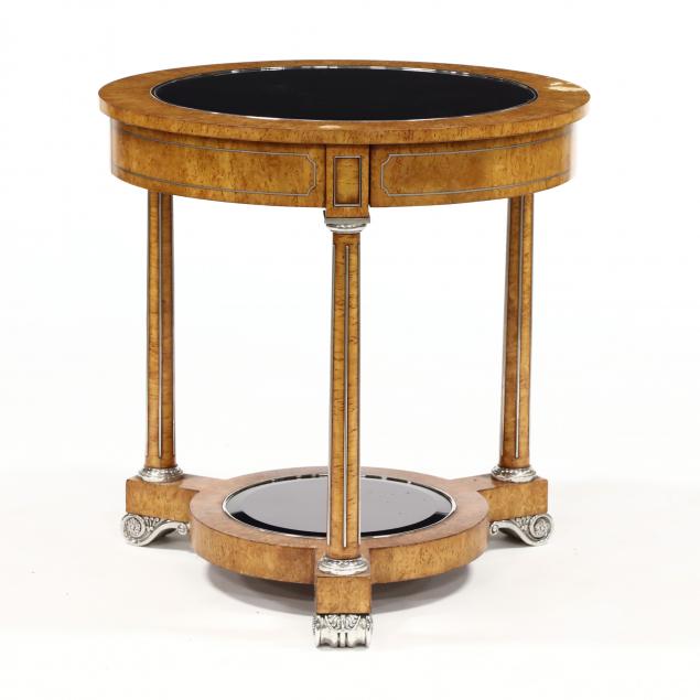 theodore-alexander-pavlovsk-collection-burlwood-and-stainless-steel-one-drawer-table