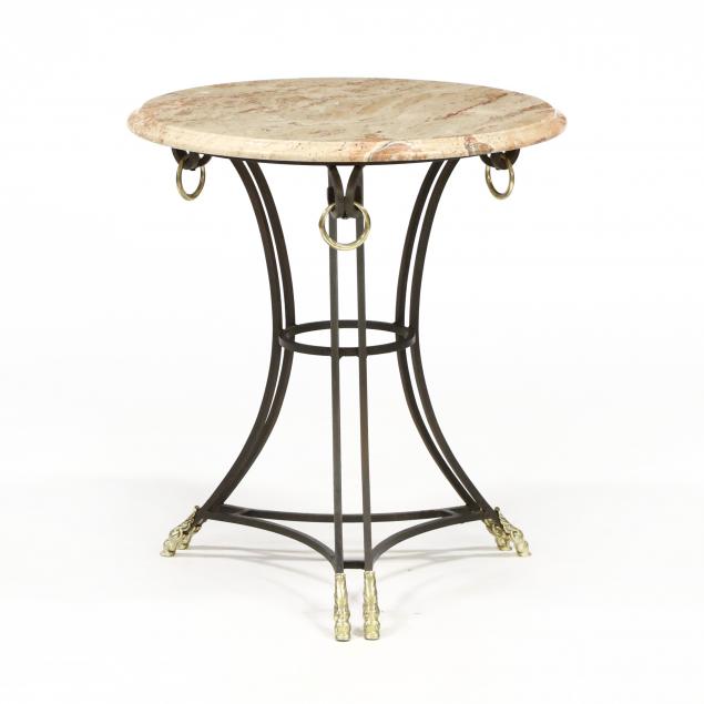 att-theodore-alexander-neoclassical-style-iron-and-marble-top-table