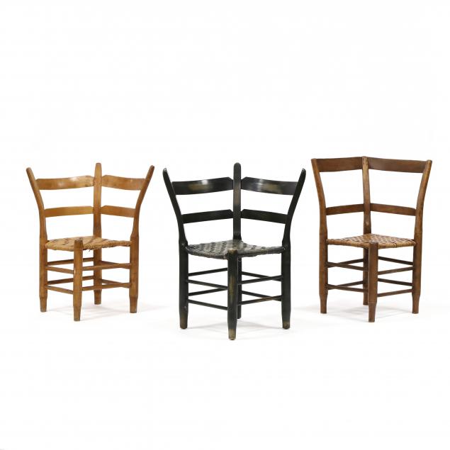 three-southern-primitive-corner-chairs