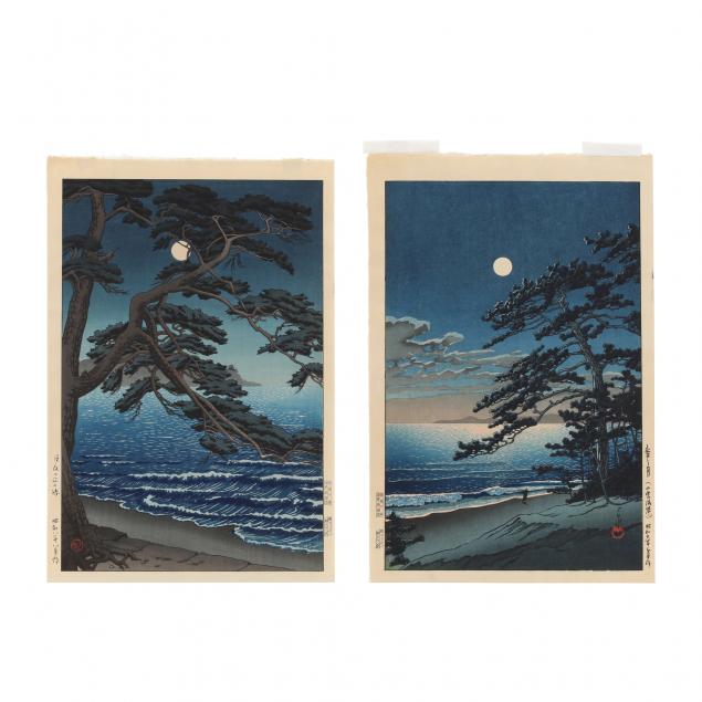 two-japanese-woodblock-prints-by-hasui-kawase-and-ishiwata-koitsu