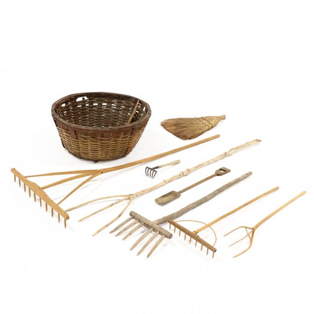 large-woven-oak-splint-basket-with-eight-wooden-implements