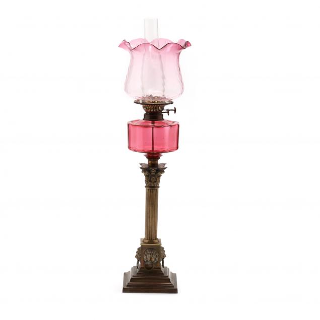 antique-english-cranberry-glass-oil-lamp