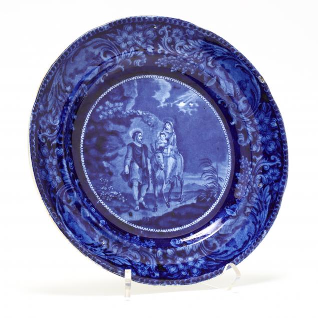 blue-transferware-plate-flight-into-egypt