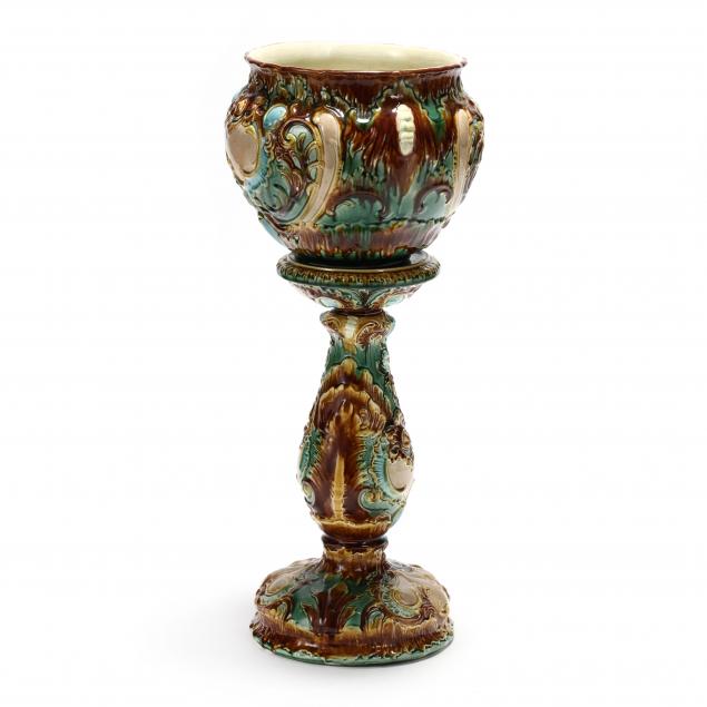 art-nouveau-majolica-urn-on-stand