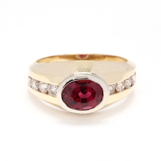 14kt-gold-rubellite-and-diamond-ring