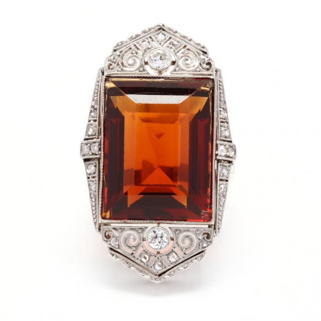 white-gold-citrine-and-diamond-ring