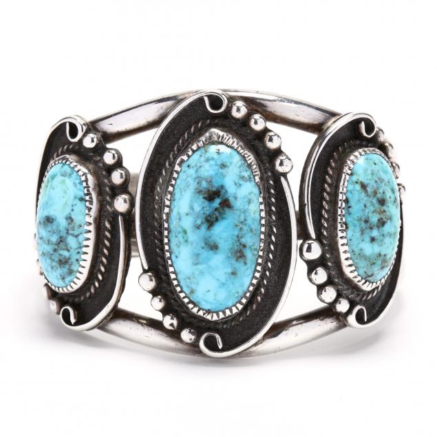 vintage-southwestern-silver-and-turquoise-cuff-bracelet