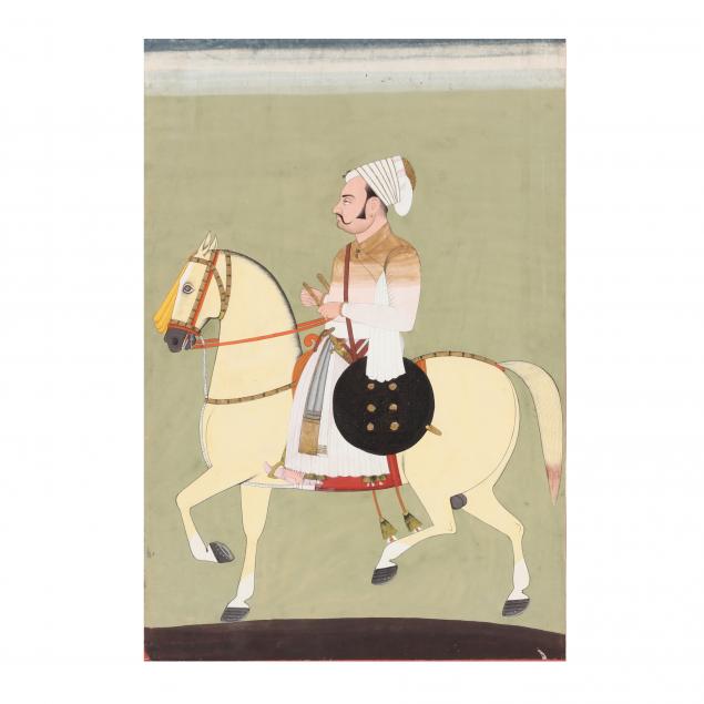 an-indian-painting-of-equestrian-nobleman-on-horseback