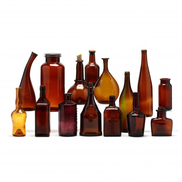 fifteen-brown-glass-containers