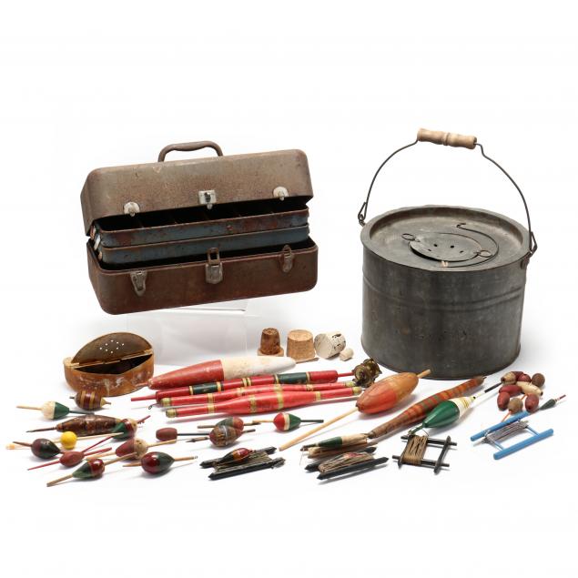 a-collection-of-vintage-fishing-items