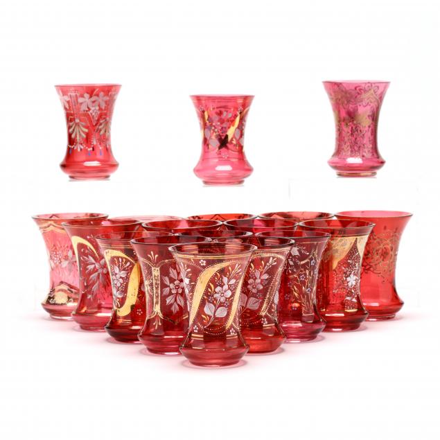 18-assembled-cranberry-bohemian-glass-tumblers