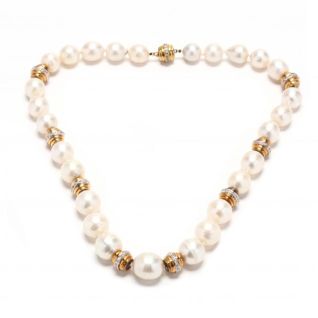 14kt-gold-diamond-and-pearl-strand-necklace