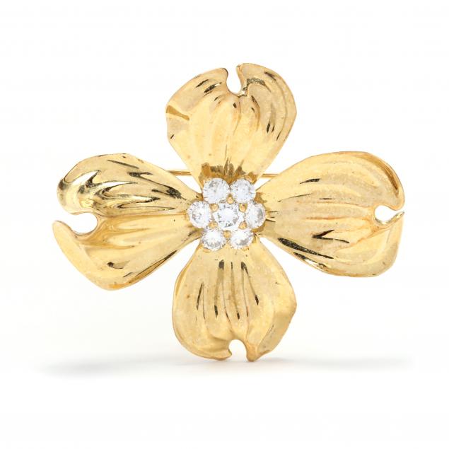 18kt-gold-and-diamond-dogwood-brooch-fisher-co