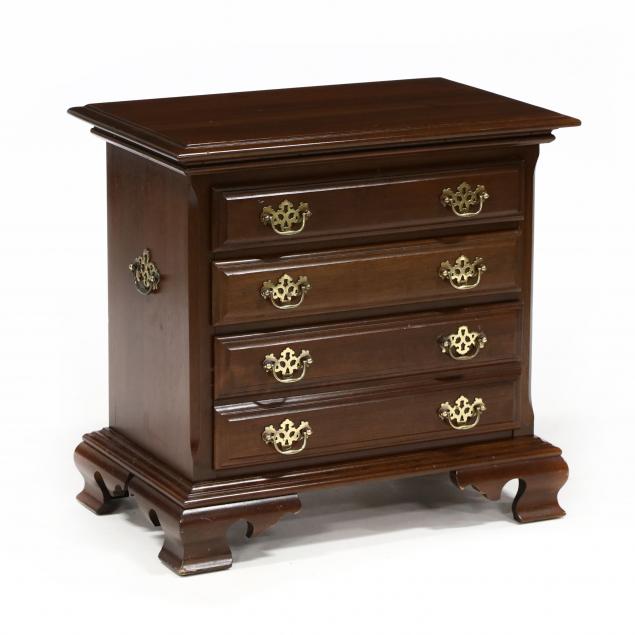 chippendale-style-cherry-diminutive-bedside-chest-of-drawers