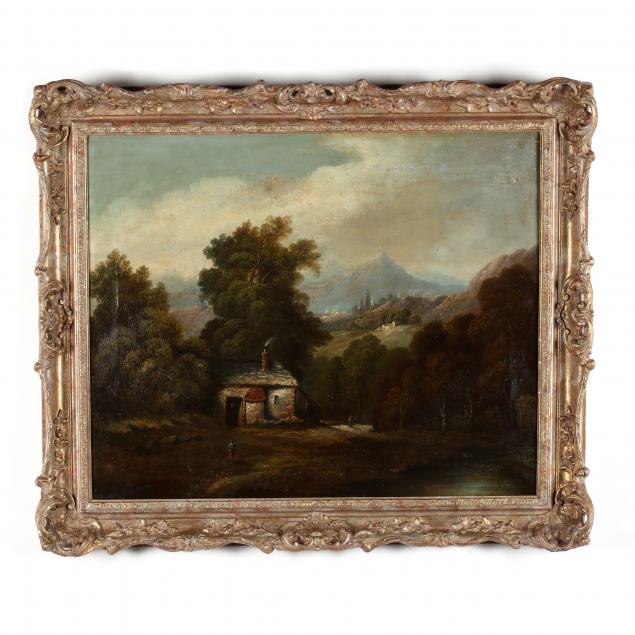 continental-school-19th-century-landscape-with-cottage-and-figures