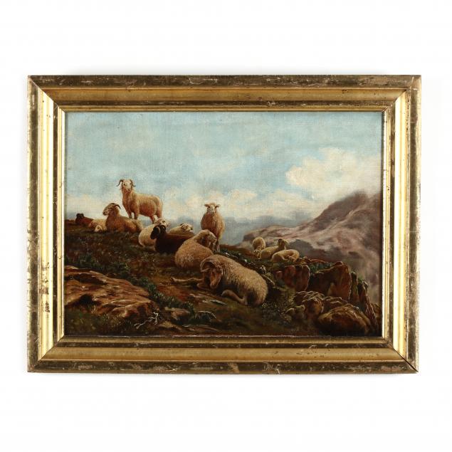 continental-school-late-19th-century-a-flock-of-sheep-in-a-rocky-landscape