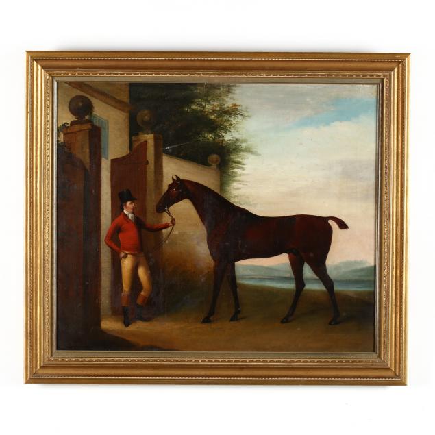 an-antique-english-school-portrait-of-a-horse-and-rider