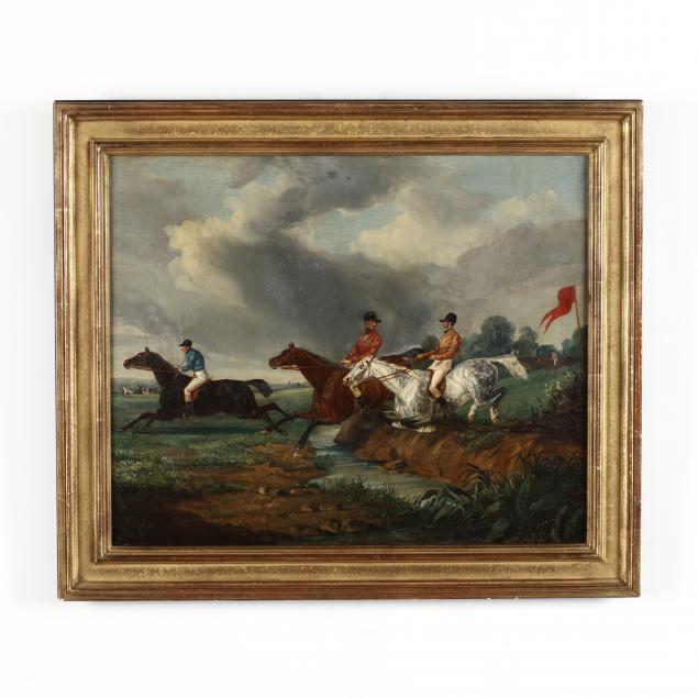an-antique-english-school-painting-of-a-steeplechase