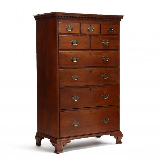 southern-chippendale-walnut-tall-chest-of-drawers