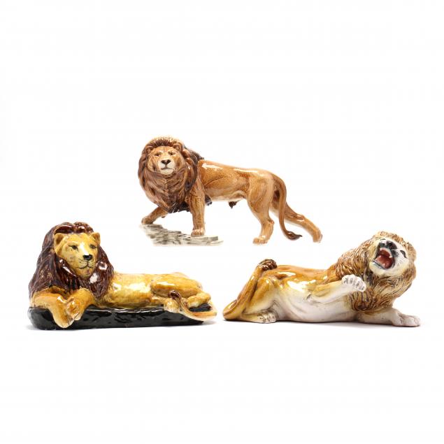 three-differing-ceramic-lions