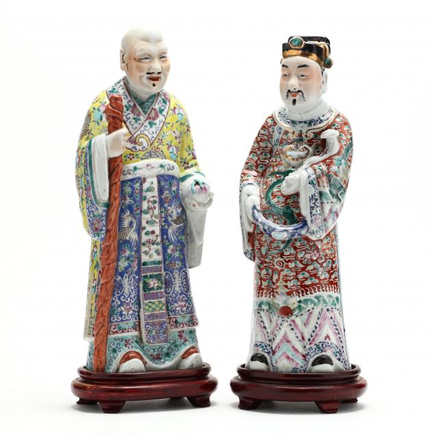 two-chinese-famille-rose-porcelain-figures