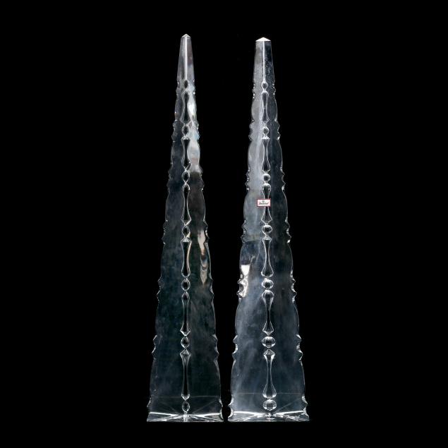 baccarat-near-pair-of-scalloped-crystal-obelisks