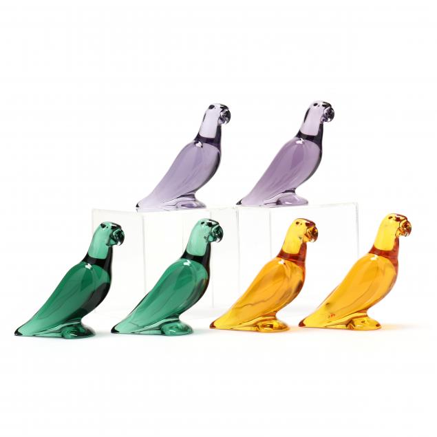 baccarat-three-pairs-of-crystal-parrots