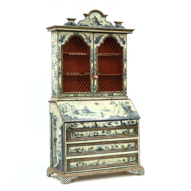 a-vintage-italian-paint-decorated-secretary-bookcase
