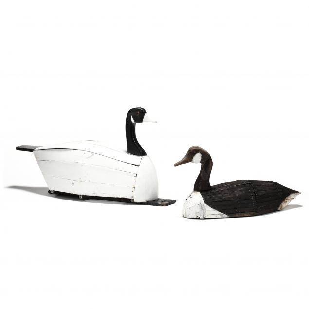 two-vintage-large-canada-goose-decoys