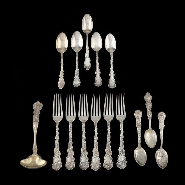 a-group-of-antique-sterling-silver-flatware