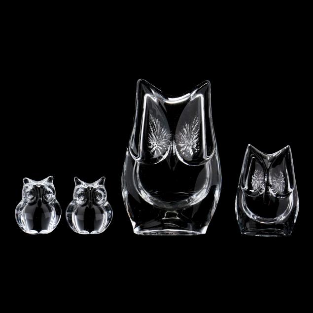 daum-four-mid-century-crystal-owls