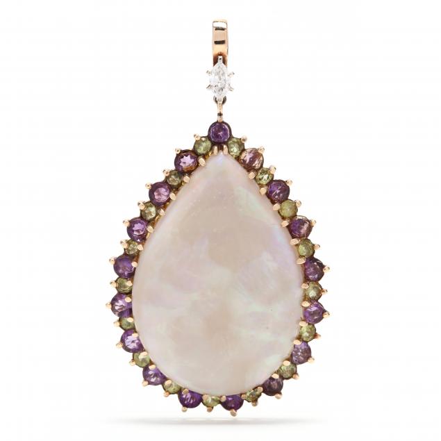 14kt-gold-opal-and-gem-set-pendant