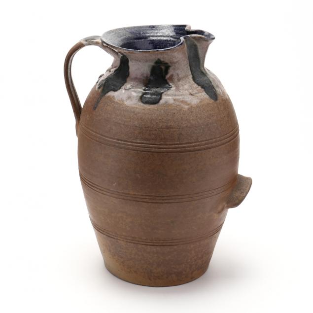 nc-pottery-billy-ray-hussey-two-handled-pitcher