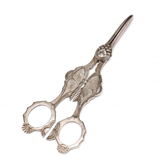 pair-of-antique-silver-grape-shears