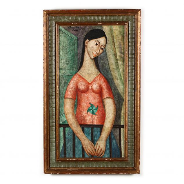 jose-vidal-gumbau-1907-1989-painting-of-a-woman-with-pinwheel