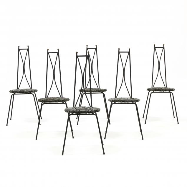 att-arthur-umanoff-ny-set-of-six-iron-dining-chairs