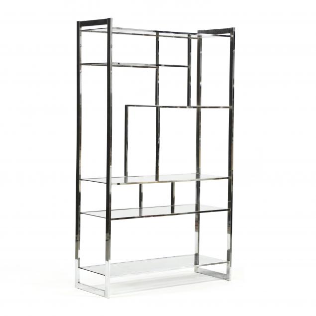 Vintage Chrome and Glass Etagere Lot 1413 Asian Arts Modern
