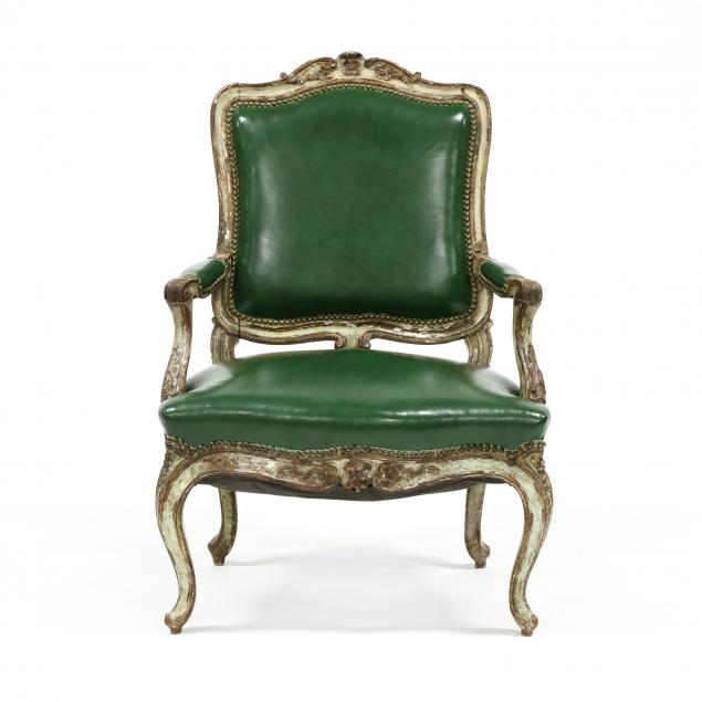 antique-louis-xv-style-carved-and-painted-fauteuil
