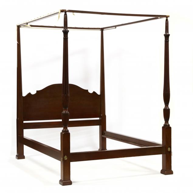 federal-style-carved-mahogany-full-size-tall-post-bed-with-tester