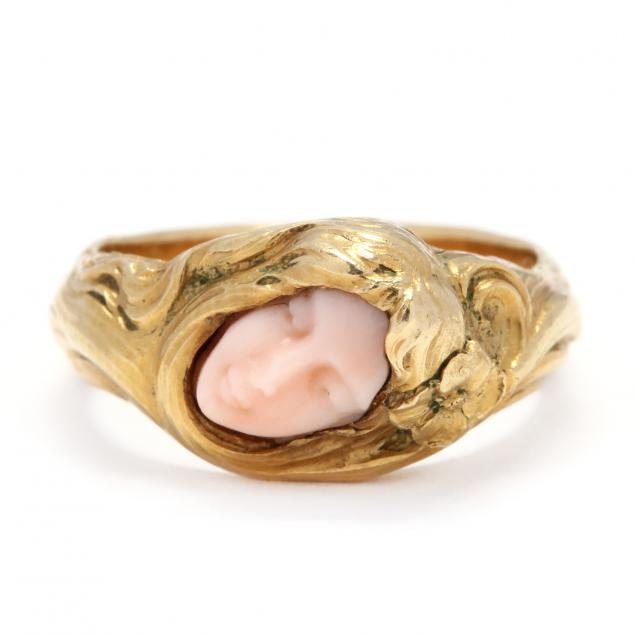 art-nouveau-gold-and-coral-cameo-ring