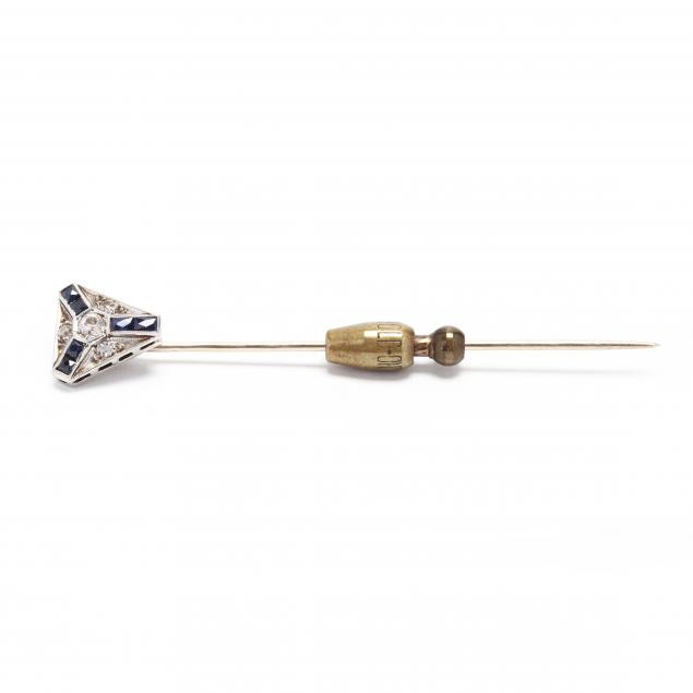 antique-diamond-and-synthetic-sapphire-stick-pin