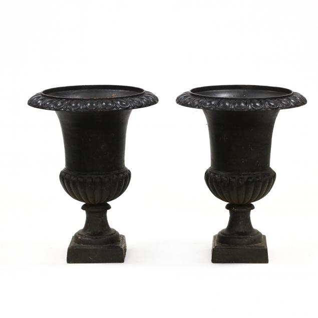 pair-of-classical-style-cast-iron-garden-urns