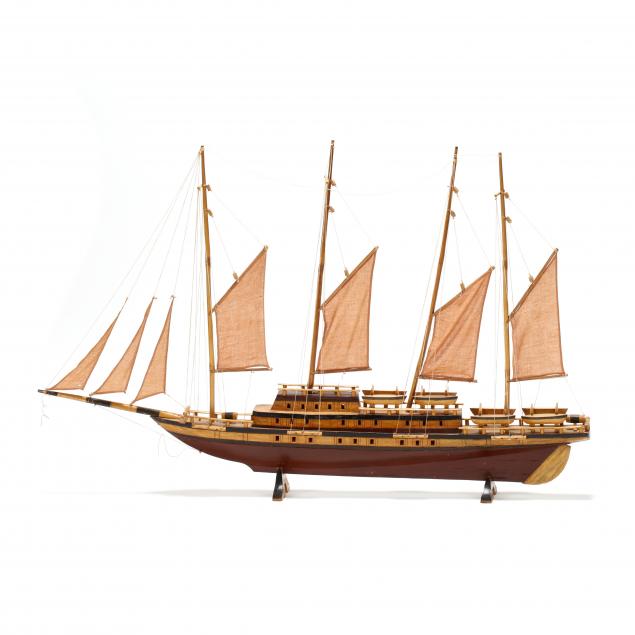 large-folk-art-model-of-a-four-masted-schooner