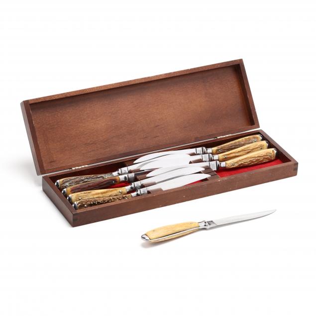 set-of-abercrombie-fitch-horn-handled-steak-knives