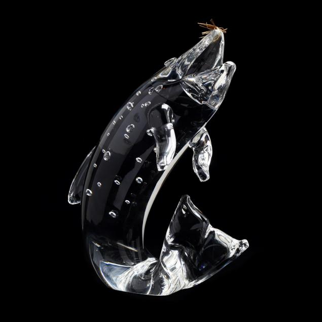 steuben-crystal-and-18kt-gold-trout-sculpture