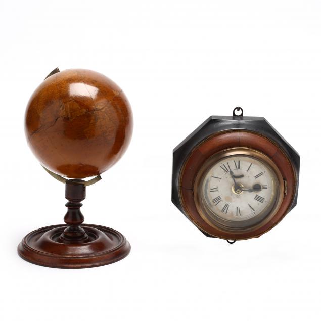 small-wall-clock-and-desk-globe