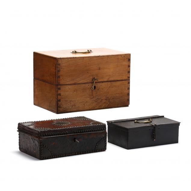 three-antique-document-boxes